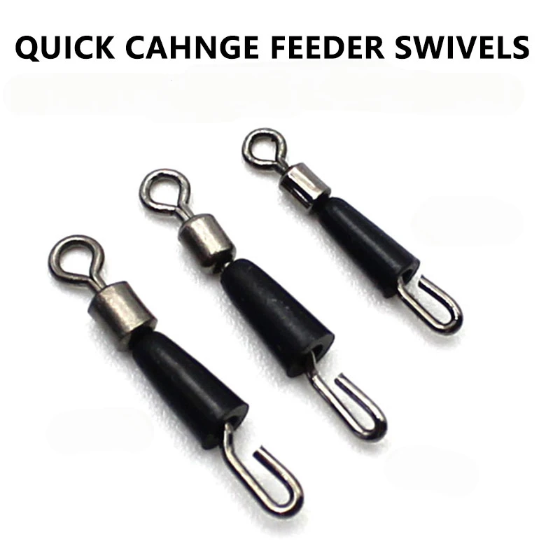 20pcs Fishing Accessories Fishing Tackle Fishing Feeder Fishing Line Connectors Fishing Swivels Connector Feeder Carp Quick Change Swivels For Carp