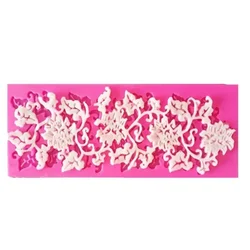 Lace Flower and Leaf Silicone Embossed Cake Decorating Mold (A)