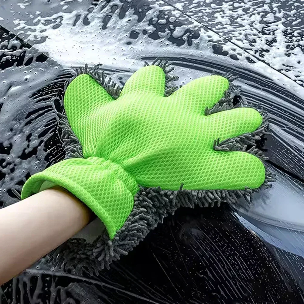 Car Wash Gloves Care Cleaning Washing Brush Microfiber Coral Velvet Chenille Pad For Vehicle Cleaning Tool car cleaning gloves microfiber car mitt microfiber cleaning gloves microfiber washing gloves microfiber gloves