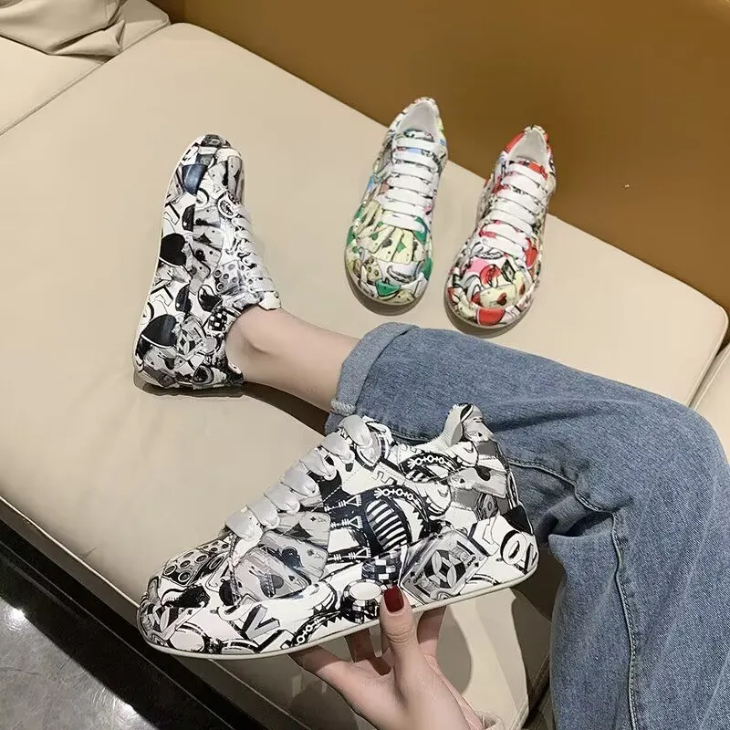 Vulcanized Shoes Women Casual Sneakers Fashion Flat Lace Up Outdoor Walking Sport zapatillas deportivas mujer zapatos de mujer