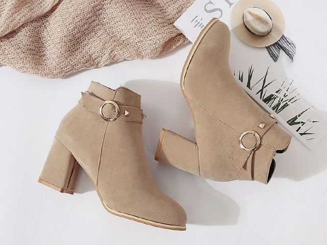 Heeled Brown Short Shoes for Woman Leather Black Work Footwear 