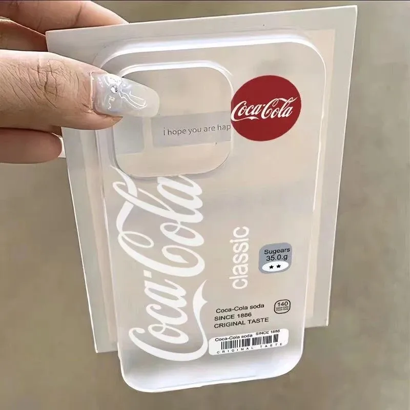 Coca-Cola Matt Transparente Klare Frosted Stoßfeste Handyhülle für iPhone 17 16 15 14 Plus 13Air Plus Pro X XR Max mit Schriftzügen