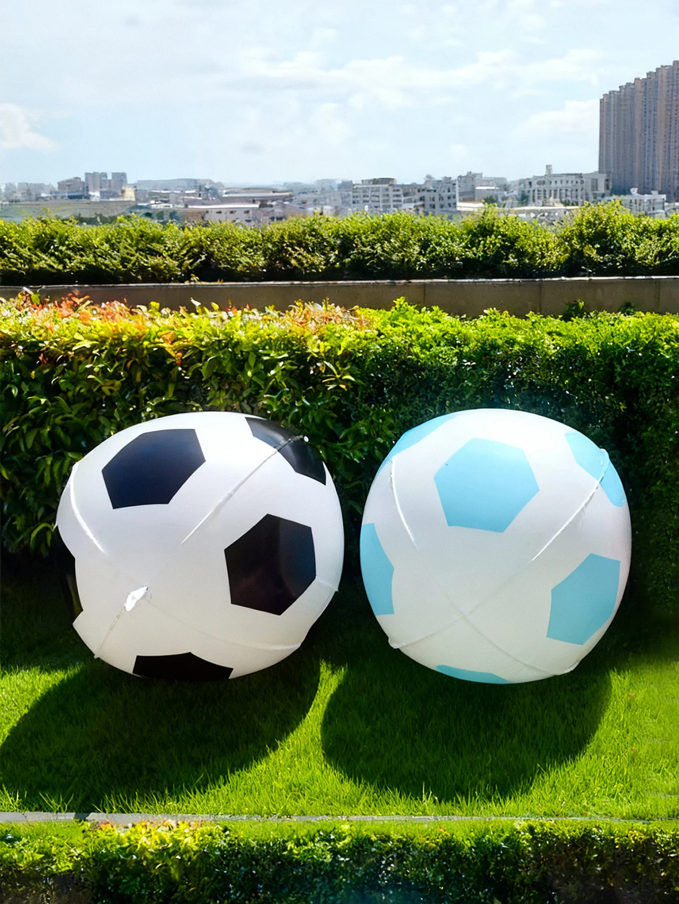 1 Stück 3D-Fußballballon, Schwarz und Blau, Geeignet für Fußballthemen, Sportparty-Ballons, Sportthema