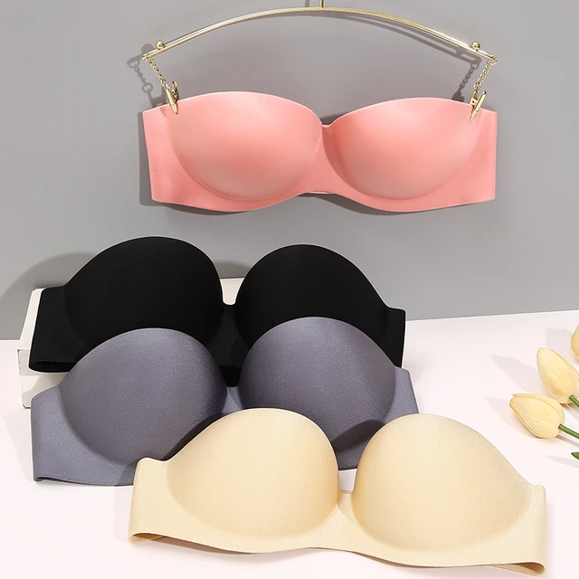 Invisible Strapless Super Push Up Bra Wire Free Sexy Front Closure  Underwear Female Brassiere Seamless Bralette C Cup Intimates - AliExpress