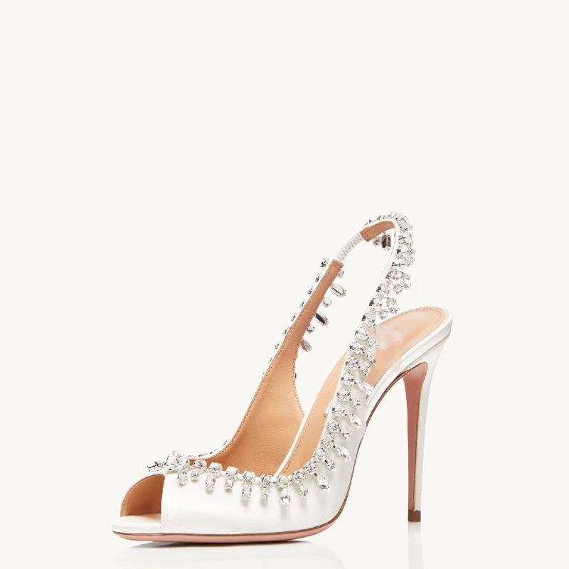 

Tassel Crystal Sandals Woman Sexy Open-toe Stiletto Transparent Pvc High Heels Leather Rhinestone Decorate Party Runway Sandals