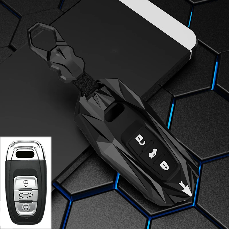 

New Zinc Alloy Car Remote Smart Key Cover Case Shell For Audi A1 A3 A4 A5 A6 A7 A8 Quattro Q3 Q5 Q7 2009-2015 Accessories