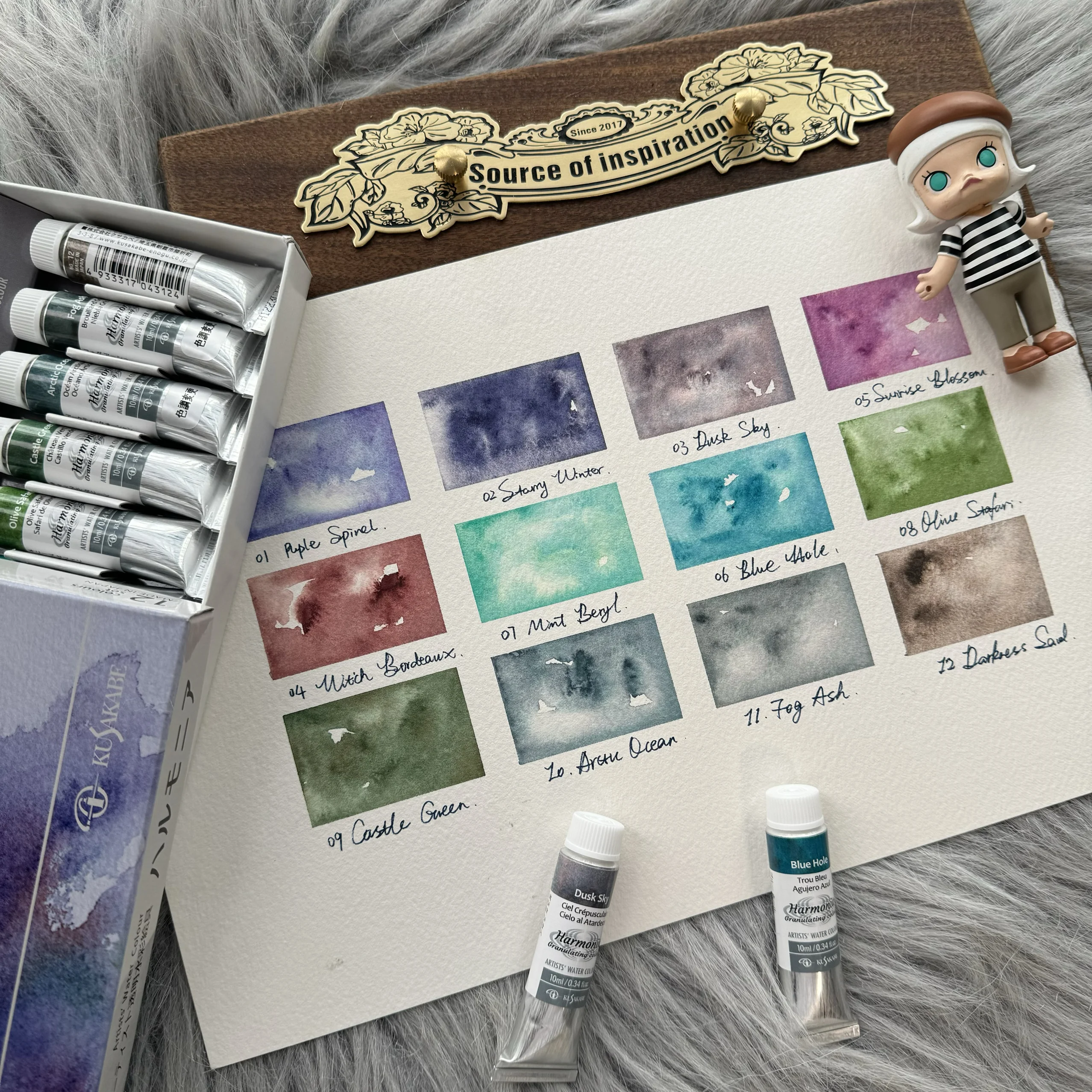 Japan KUSAKABE Layered Color Watercolor Paint 10Ml Harmon Artist Precipitated aquarela 24 Color Transparent акварель Set cut watercolor painting set,watercolor paint,watercolor pigment