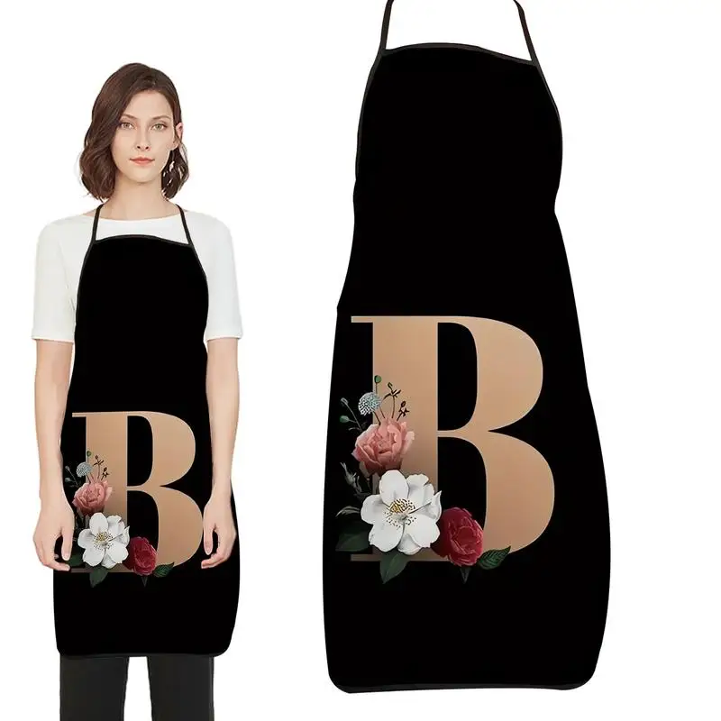 

Creative Personality Kitchen Aprons For Women Breathable Kitchen Initial Aprons Letter Floral Chef Apron For Women Men Chef