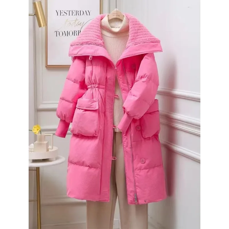 

High Quality Winter Luxury Oversized Long Parka Puffer Bomber Jacket Women Windproof Cotton-padded Jacket Thicken Warm Outerwear