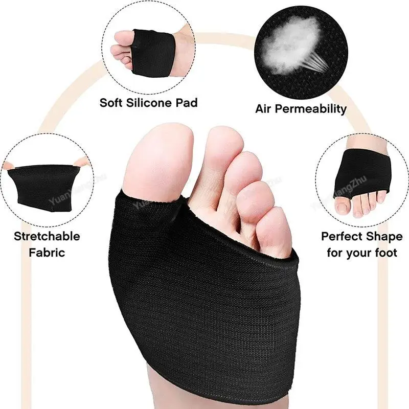 Silicone Comfort Forefoot Cushion with Toe Separator - Orthopedic Foot Care Insoles for Men and Women