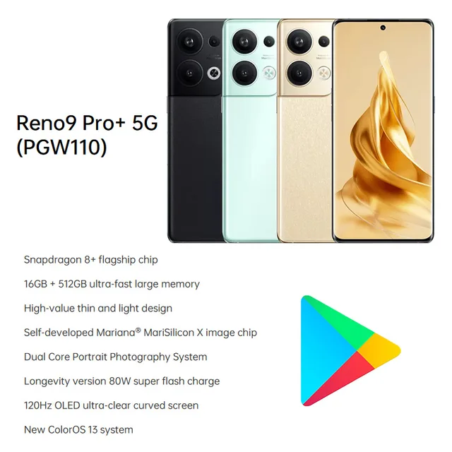 Original OPPO Reno9 Pro+ Plus Snapdragon 8+ Gen 1 5G smartphone Google ...