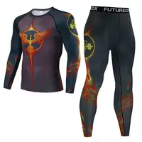 Men's Thermal Underwear For Men Male Thermo Kickboxing Clothes Suits MMA BJJ Tights Set Winter Quick Dry Long Johns Tracksuit 39 1