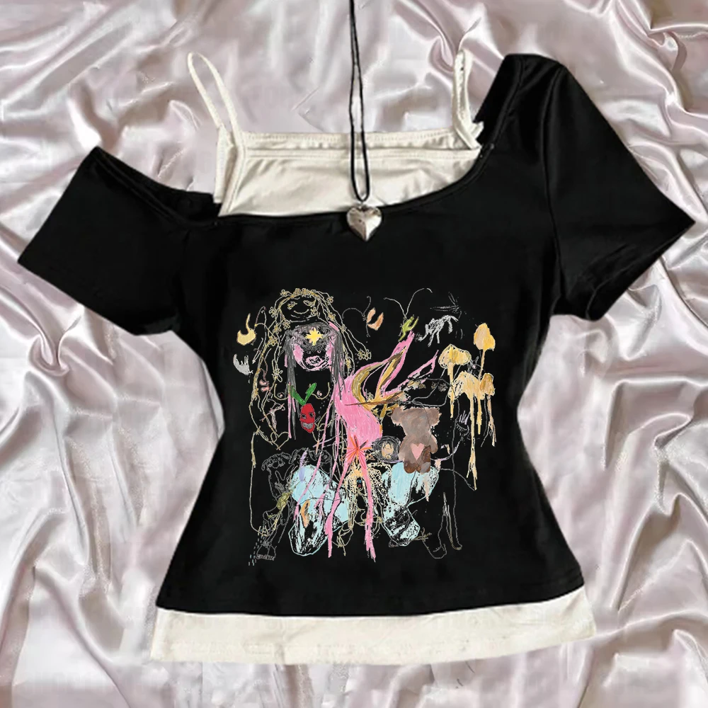 Beabadoobee Beatopia 2024 بلايز جرافيك قصيرة الأكم...