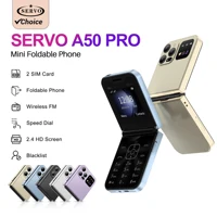 SERVO A50 PRO Flip Mobile Phones Magic Voice Blacklist Dual SIM Call Record Speed Dial Foldable Cellphones 2.4" Display Type-C 1