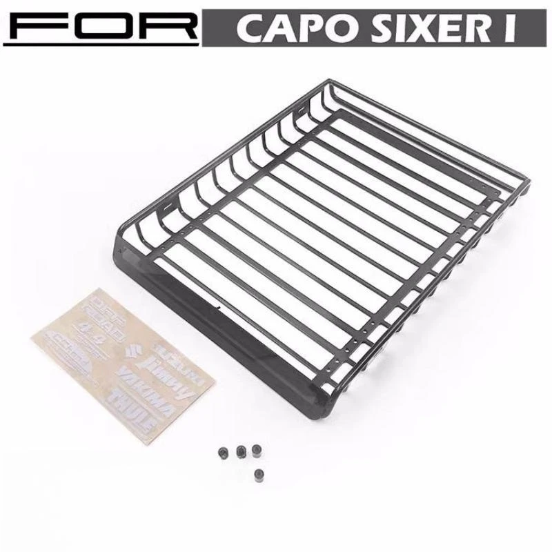 

Capo Sixer 1 Upgrade Part Metal Luggage Rack W/ Decal for 1/6 Scale Remote Control Car Samurai Jimny Rc Crawler Accessories