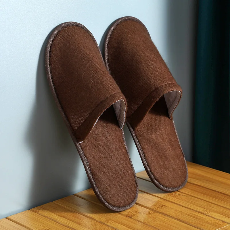 5 PCS Portable Slippers Men Women Hotel Disposable Shoes Unisex Business Travel Spa Home Guest Party Indoor Folding Slippers 6