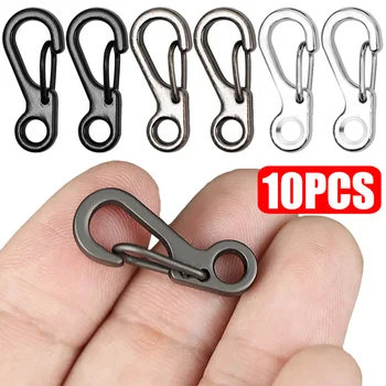 10Pcs Mini SF Spring Backpack Clasps Climbing Carabiners EDC Keychain Camping Bottle Hooks Paracord Tactical Survival Gear