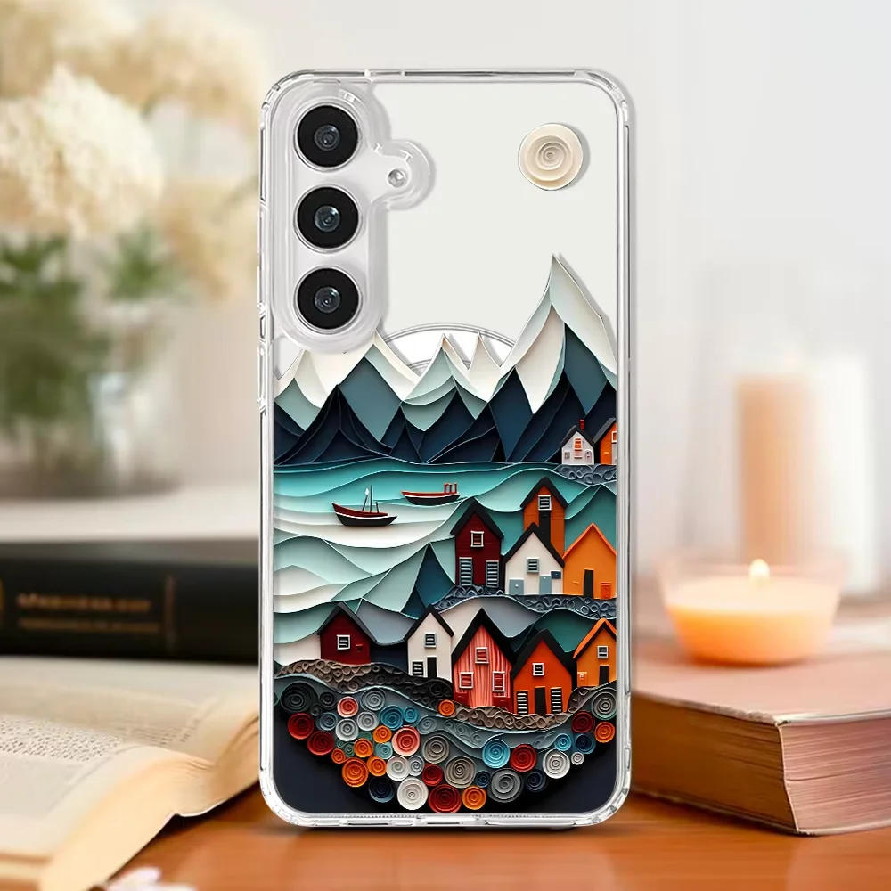Japanese Landscape Art Magnetic Phone Case with Magsafe Compatibility