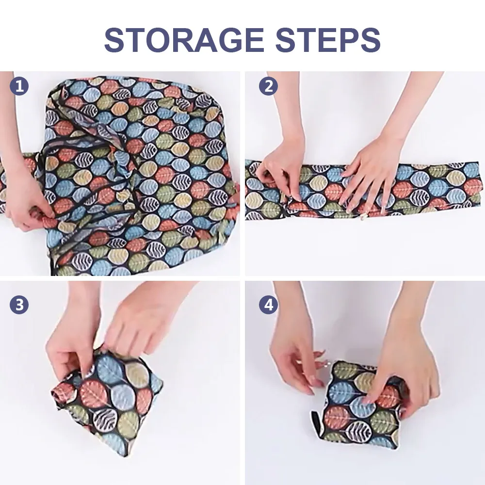Eco-Friendly Waterproof Folding Tote: Large Reusable Shopping and Storage Bag