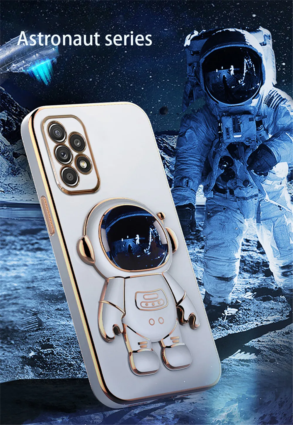 Couvercle de support d'espace d'astronaute plaqué, pour Huawei Honor X9B 5G X9 B X9b X 9B, support de protection en Silicone souple pour objectif d'appareil photo_voghion.com