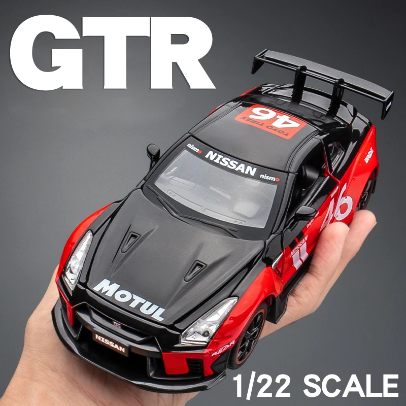 122ScaleGTRModifiedCarAlloyModelCarDiecastMetalToyCarSound