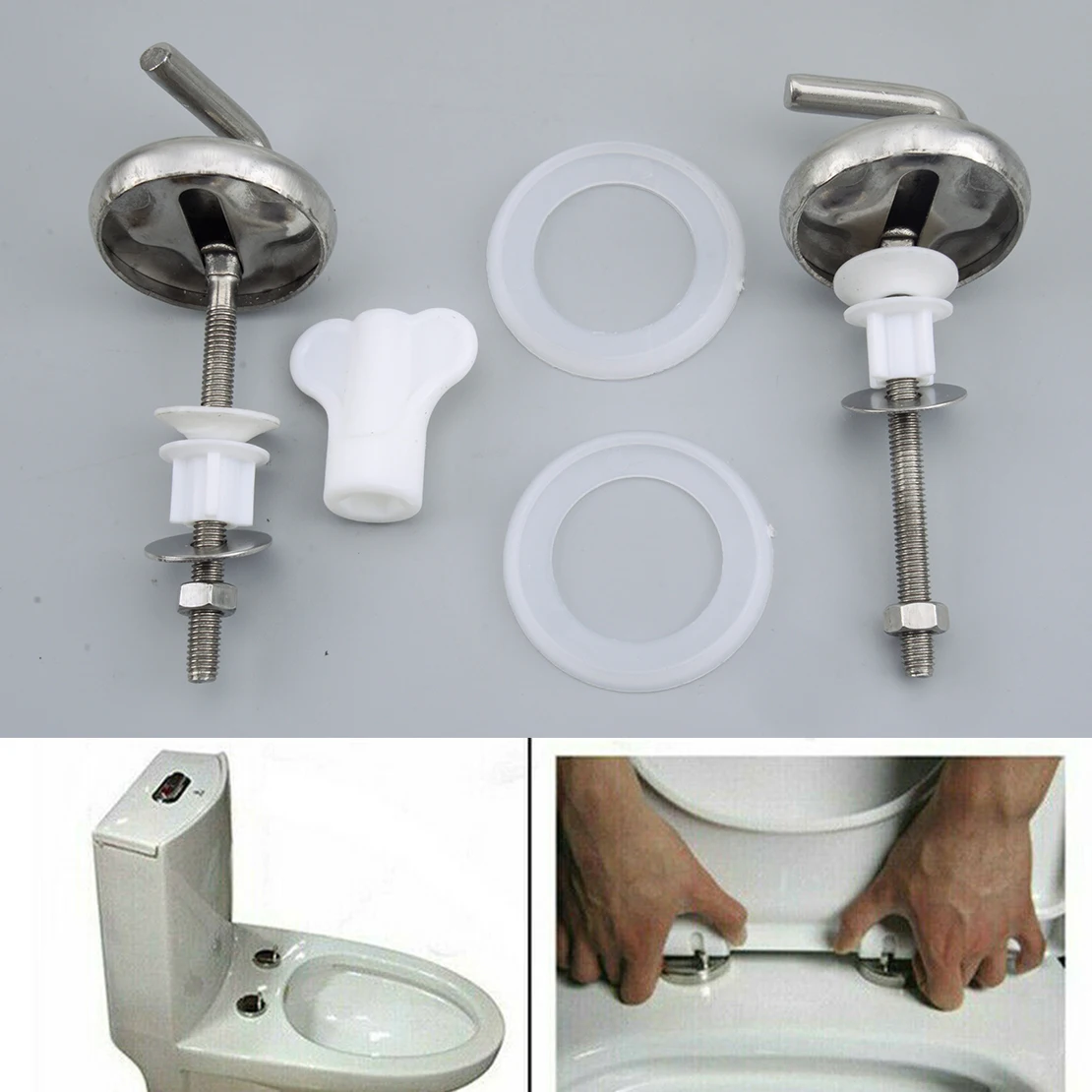 

2pcs WC Toilet Cover Hinge Quick Release Top Fix Toilet Seat Repair Fittings
