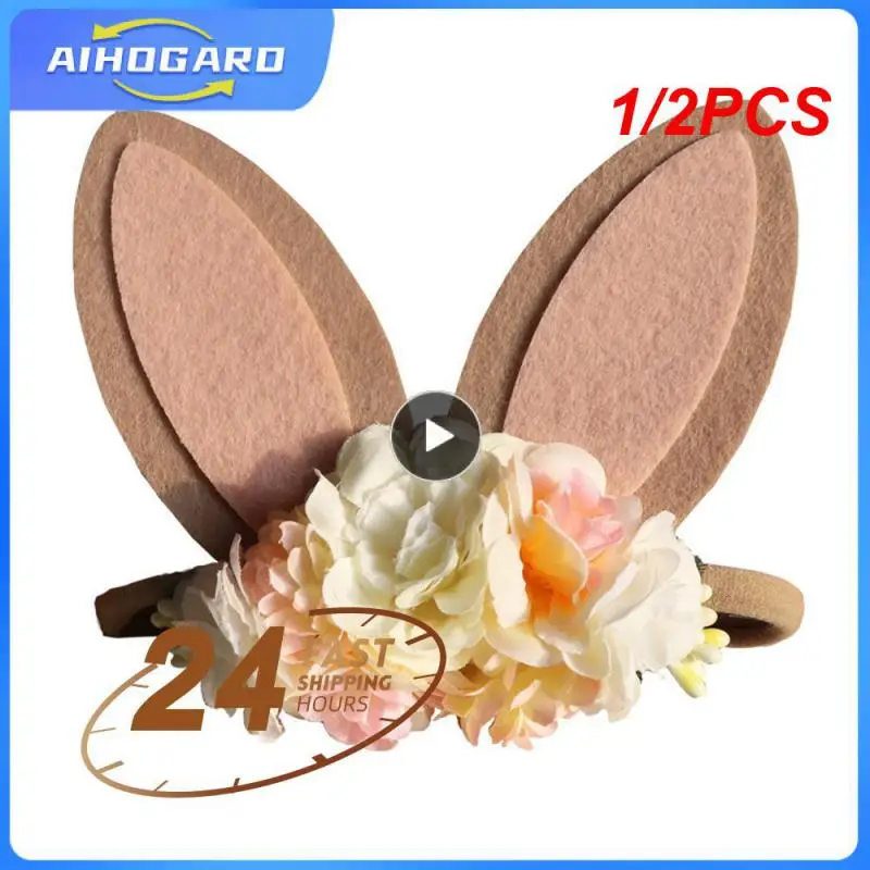 

1/2PCS Big Rabbit Ears Headband Kids Easter Gift Bunny Easter Parti Welcome Spring Happy Easter Decor For Home Girl Rabbit