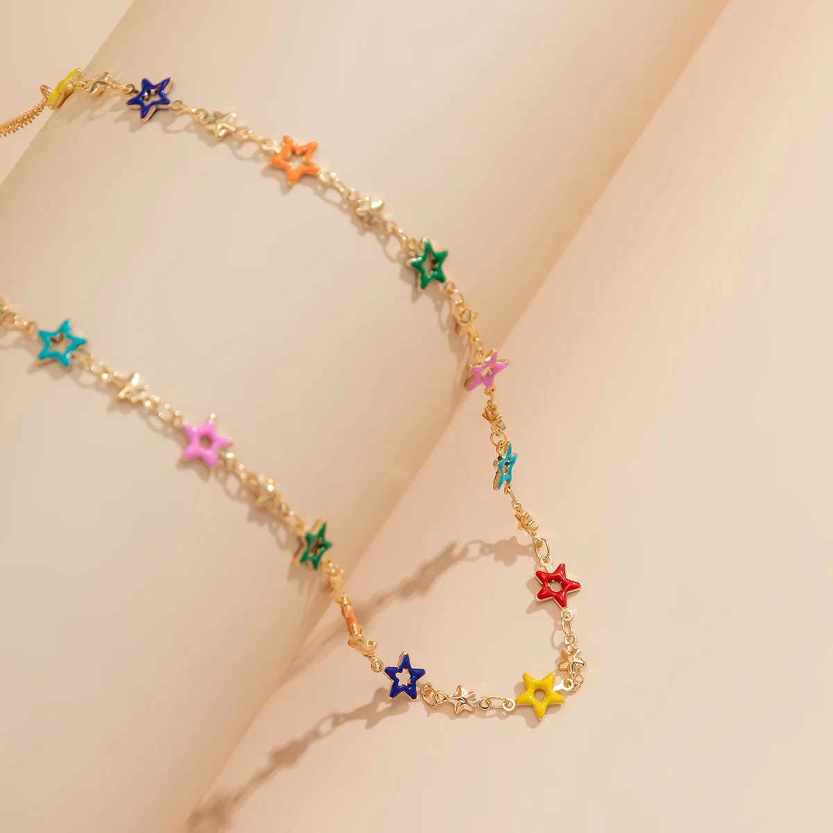 Sweet Cool Geometric Star Metal Waist Decoration Simple Body Charm Love Chain Sexy Waist Belly Chain  For women