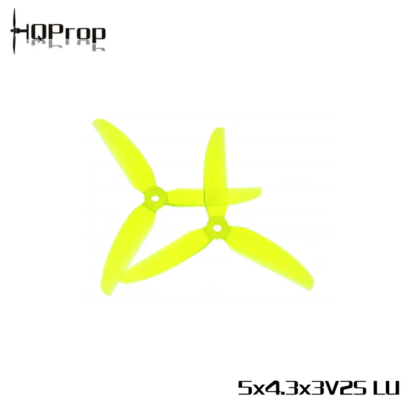 Paires d'hélices HQPROP 5x4.3x3V2S pour drone FPV, emballées dans un sachet transparent.