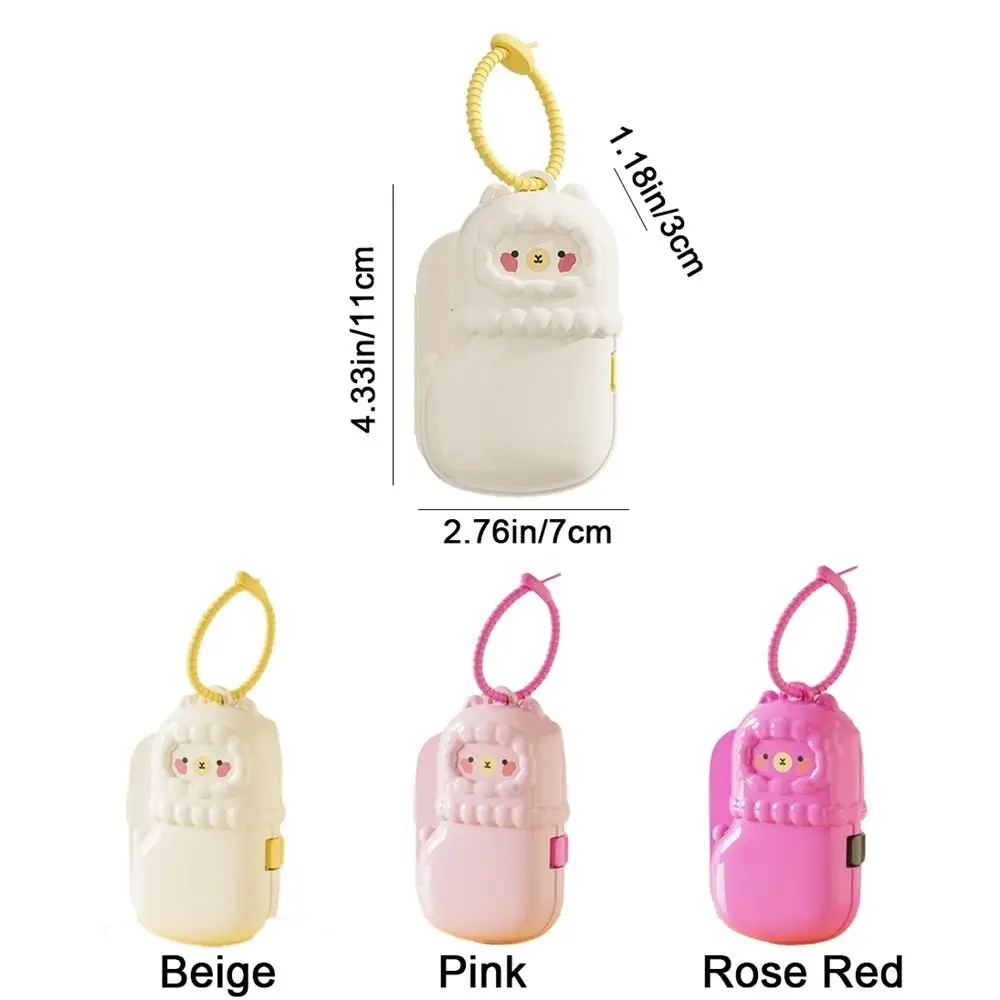 Cartoon Alpaca Medicine Storage Box Moisture-Proof Sealed Mini Pill Case Large Capacity with Lanyard Pill Organizer