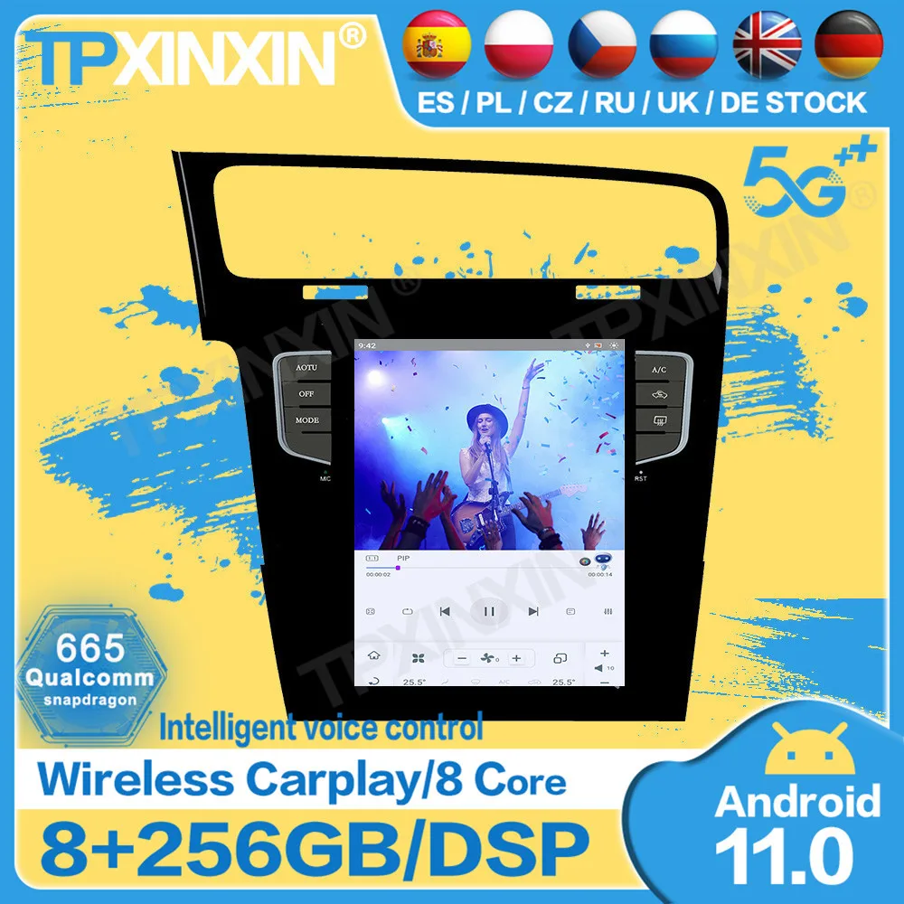 Qualcomm Tesla Radio Ricevitore Android 11 Per Volkswagen Vw Golf 7 2013 2014 2015 2016 Gps Navi Player Audio Record Head Unit