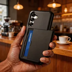 Sleek Wallet Phone Case with Slide Card Slots and Premium Cover - Galaxy A36 (Black)