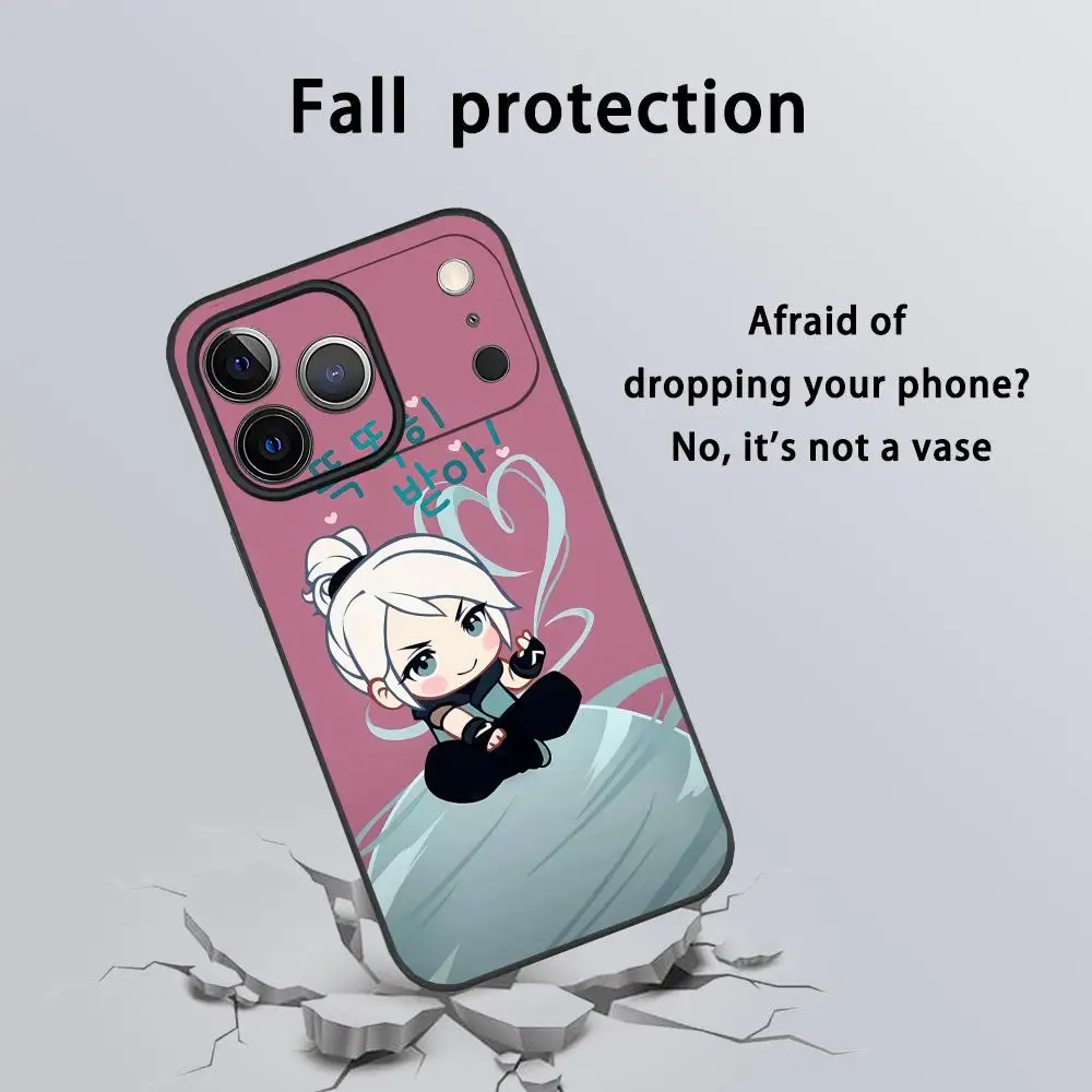 Valorant Sage Artistic Frosted Black Phone Case - Cute Soft Shell