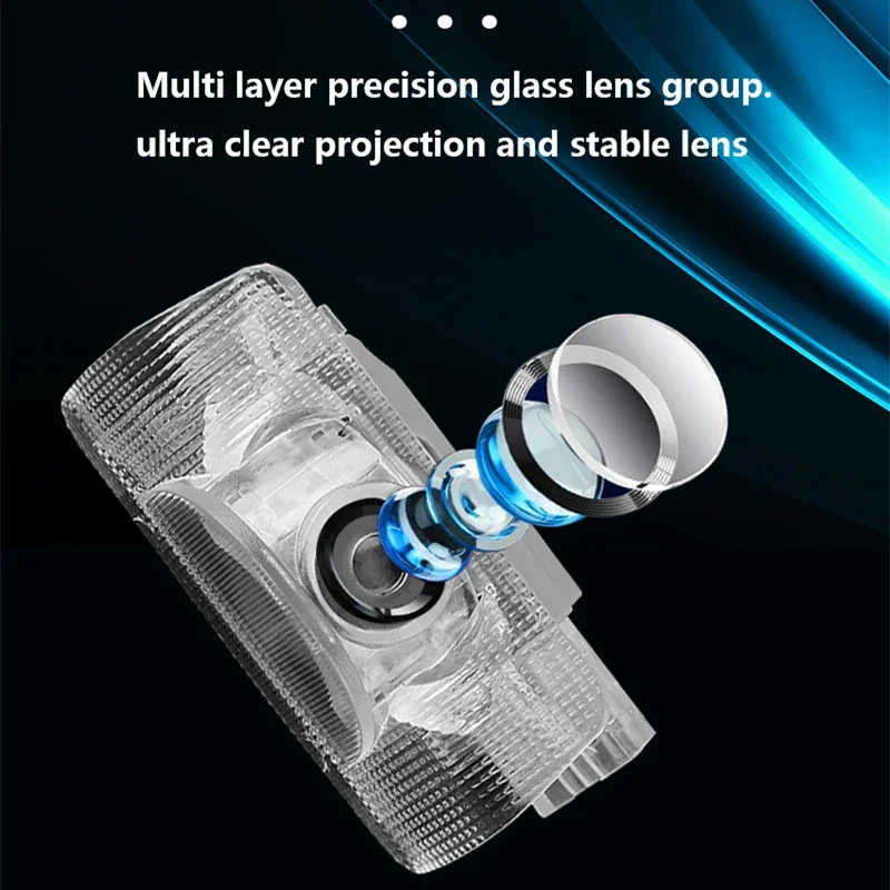 For TOYOTA Camry 2006-Now HD No Fading Car LED Door Warning Light Laser Projector Ghost Shadow Light Welcome Lamp Glass Len
