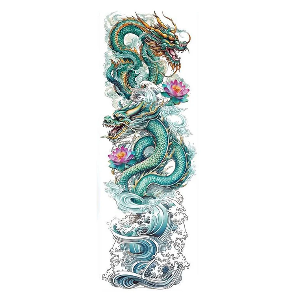 Koi Japanese Tattoo Design Colored: Real-World Review of 4PCS Temporary Arm  Sleeve Stickers, image size:1001x1001