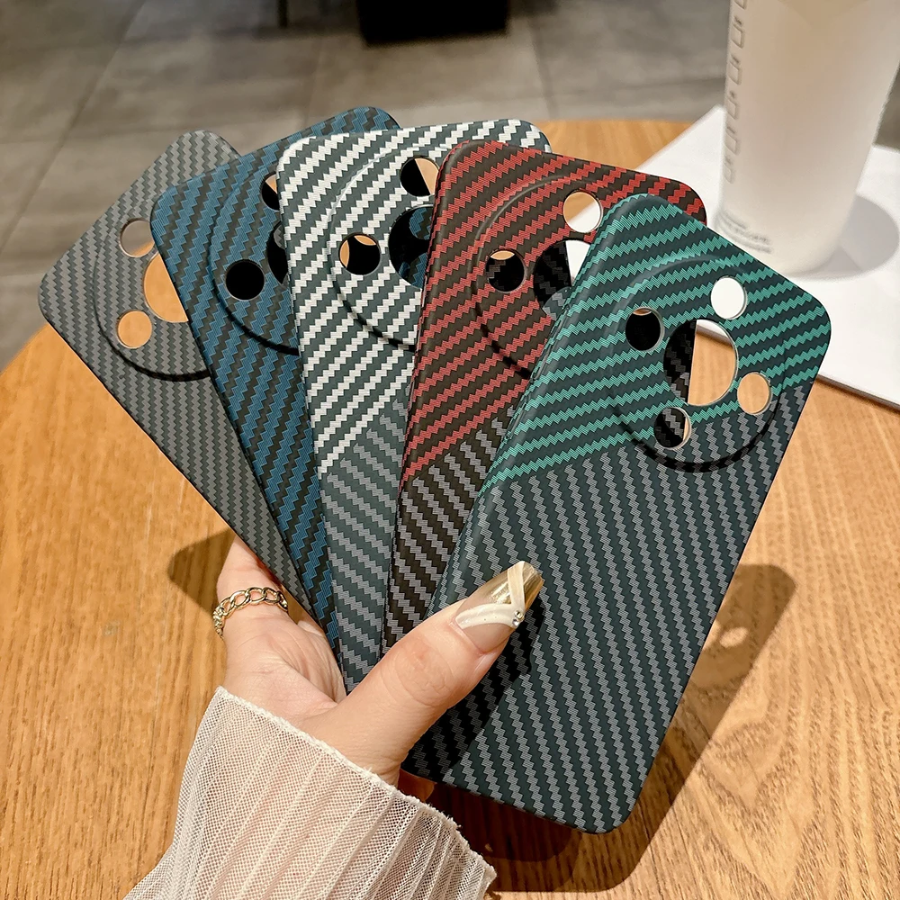 Ultra-Thin Carbon Fiber Texture Protective Case with Color Collision Design