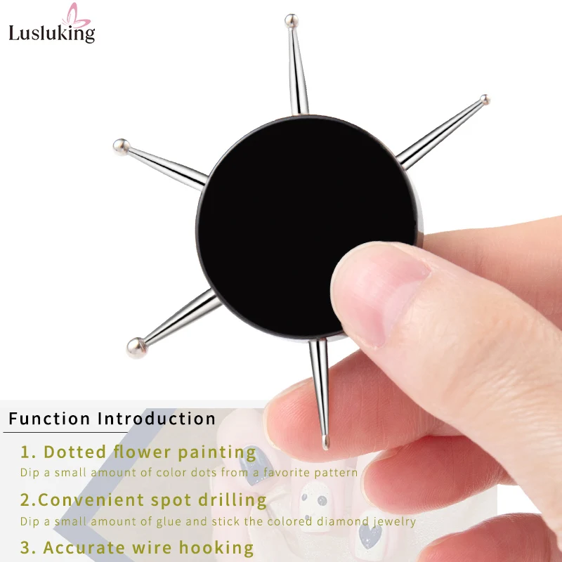 6 In 1 Nail Art Dotting Tools Different Head Flying Disc Nail Drill Point Multi-Use Tools Dot Painting Pen DIY Look nail art pen nail art tools