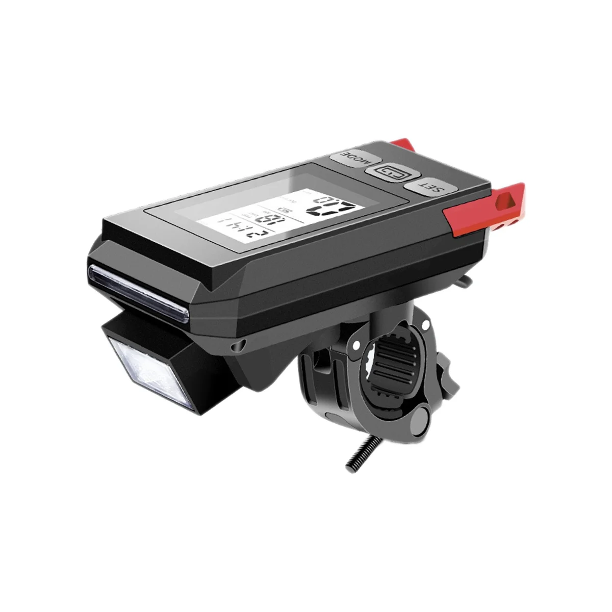 

Bicycle Wireless Code Watch with Horn Lamp Bicycle Headlight Wireless Code Watch with Lamp Equipment,Black+Red