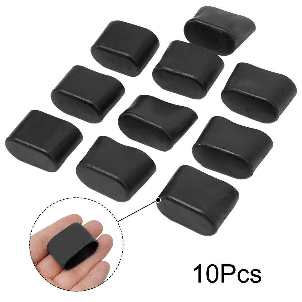 Rubber Oval Chair Leg Covers - 10 Pack Floor Protectors