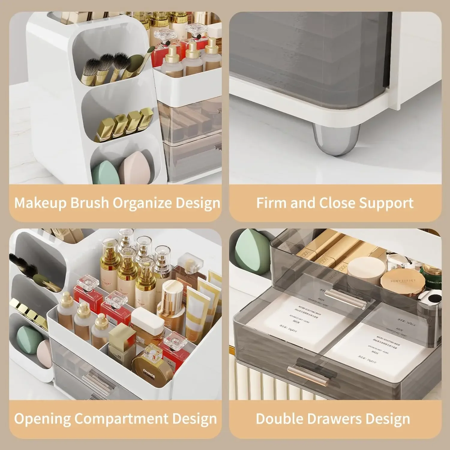 Makeup Organizer with Drawers for Vanity, Make Up Storage Kit, Spacious Cosmetic Display Case, Perfect Storage Solution 5