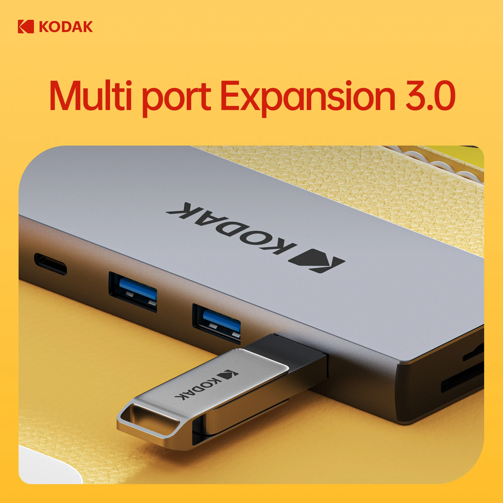 KODAK 9 In 1 USB C HUB 4K 30Hz to HDMI PD Multi Splitter Type-C Adapter For Macbook USB 3.0 HUB SD Card Reader Multi Converter
