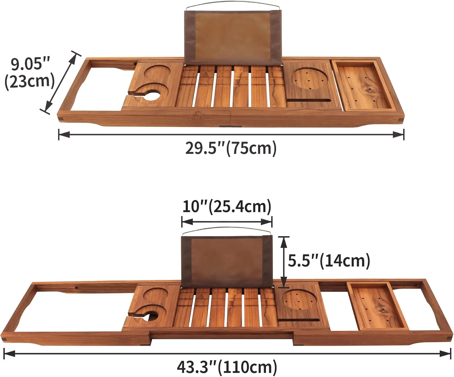 Premium Teak Bathtub Tray, Expandable Wooden Bath Tray for Tub, Luxury Bathtub & Bathroom Accessories, Great House Warming,