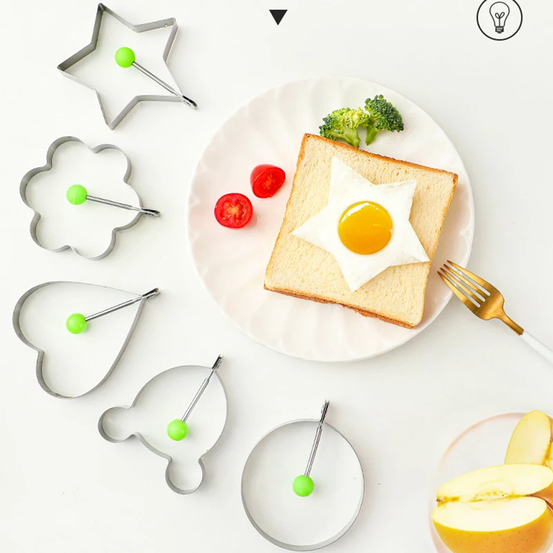 Egg Mold 5 Styles Fried Egg Mold Pancake Shaper Stainless Steel Omelette Mould Frying Egg Cooking Tools egg mold,egg ring