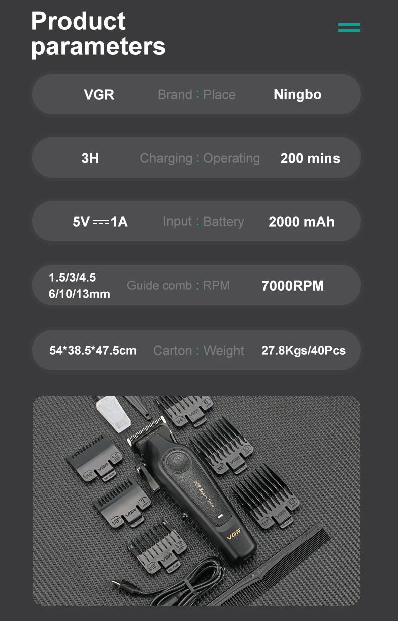 VGR V-197 Hair Clipper Image 7