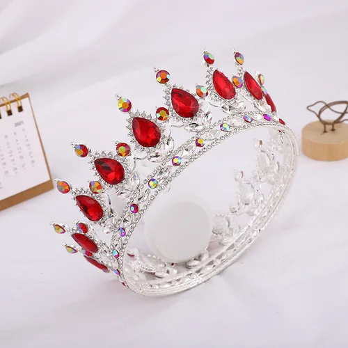 웨딩 헤어 티아라 크리스탈 신부 티아라 크라운 실버 컬러 왕관 베일 티아라, 웨딩 헤어 액세서리 헤드 피스 헤드 쥬얼리 4