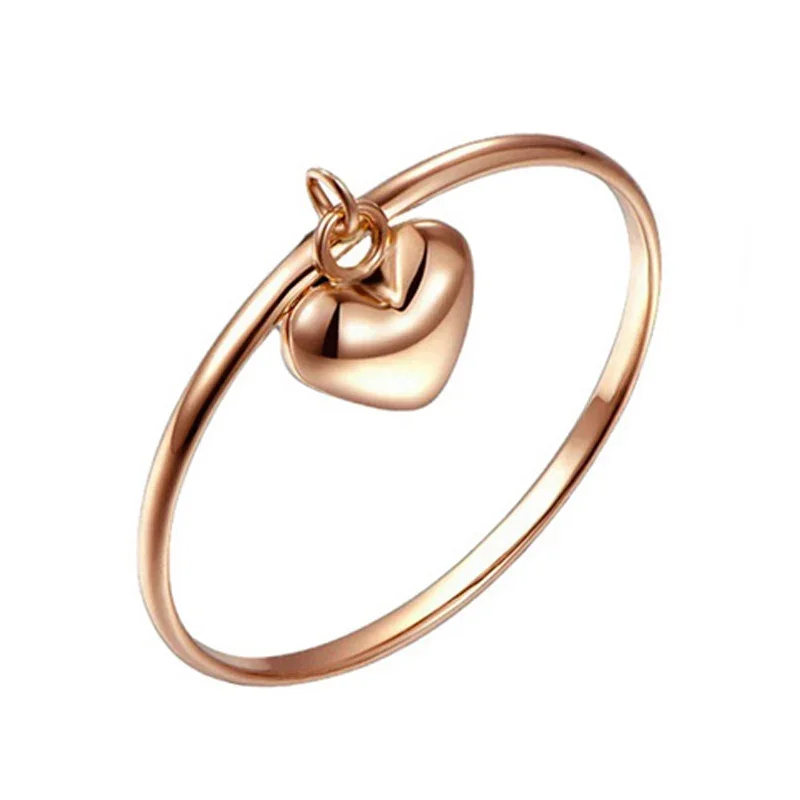 

Authentic 18K Rose Gold Ring Classic Engagement Ring Design Female Women Loving Heart Wedding Rings Jewelry US 6 &9 &11 Size