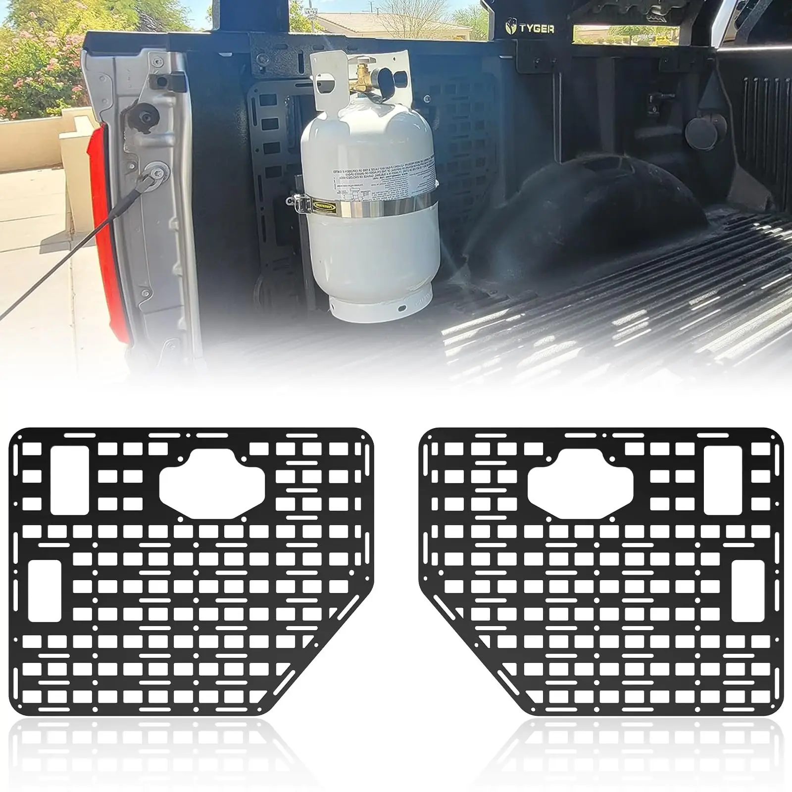 Trunk Side Bed Molle Panel Rack System Cargo Storage Organizer Compatible Fit For Ford F150 2015- Off Road Car Accessories