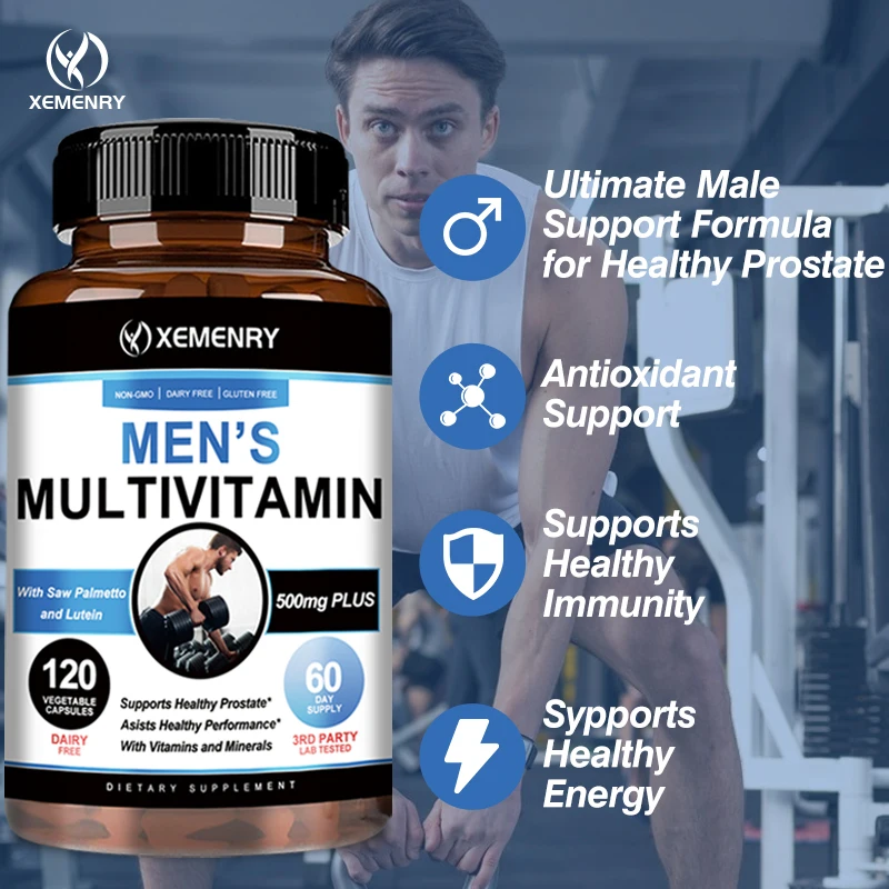 Men's Multivitamin Energy Boost Multiminerals Muscle Growth Prostate Health