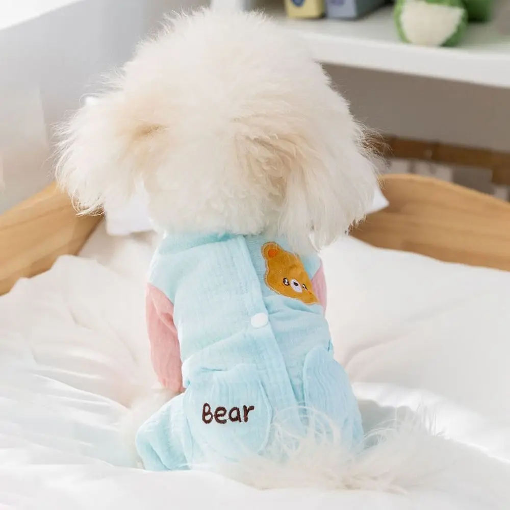Description Picture 4 of itemDouble-Layer Yarn Pet Four Legs Clothes Soft Breathable Pet Jumpsuits Anti Cold Comfortable Dog Clothes Spring Summer