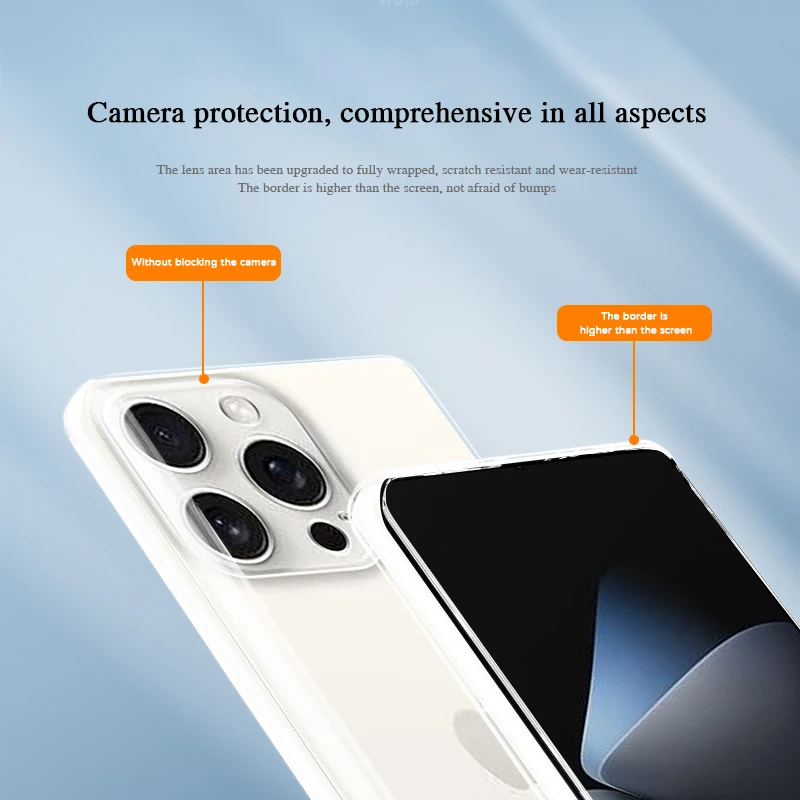 Ultra Slim Transparent Phone Case - Lightweight Clear Protective Back Cover